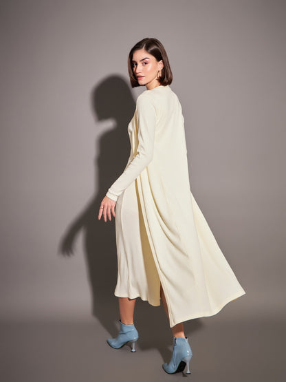 Off-White Rib Front Open Shrug