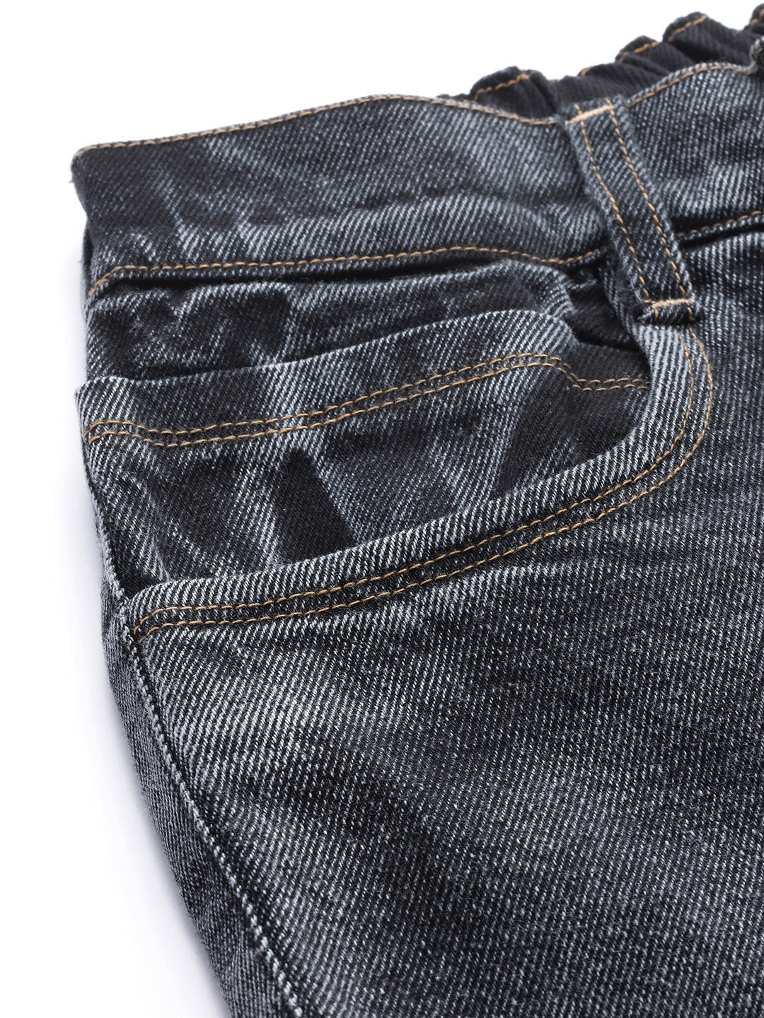 Navy Washed High Waist Basic Jeans