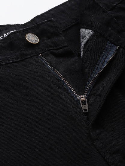 Women Black Distressed Slit Jeans