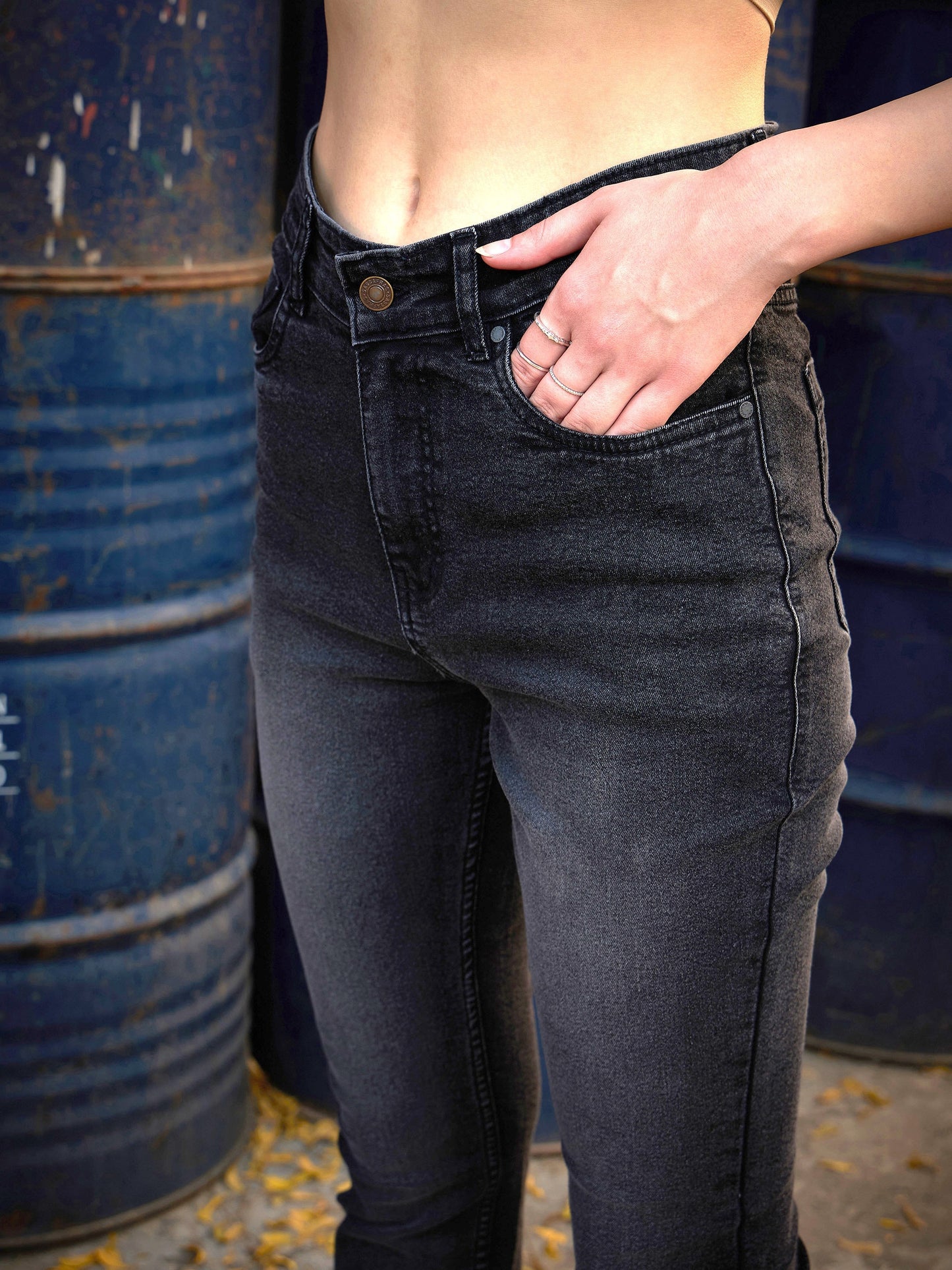 Grey Wash Boot Cut Premium Jeans