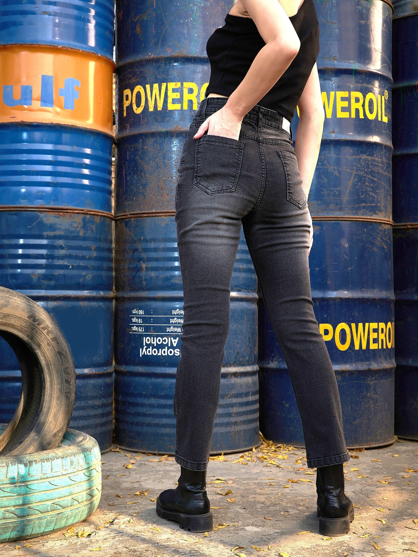 Grey Wash Boot Cut Premium Jeans