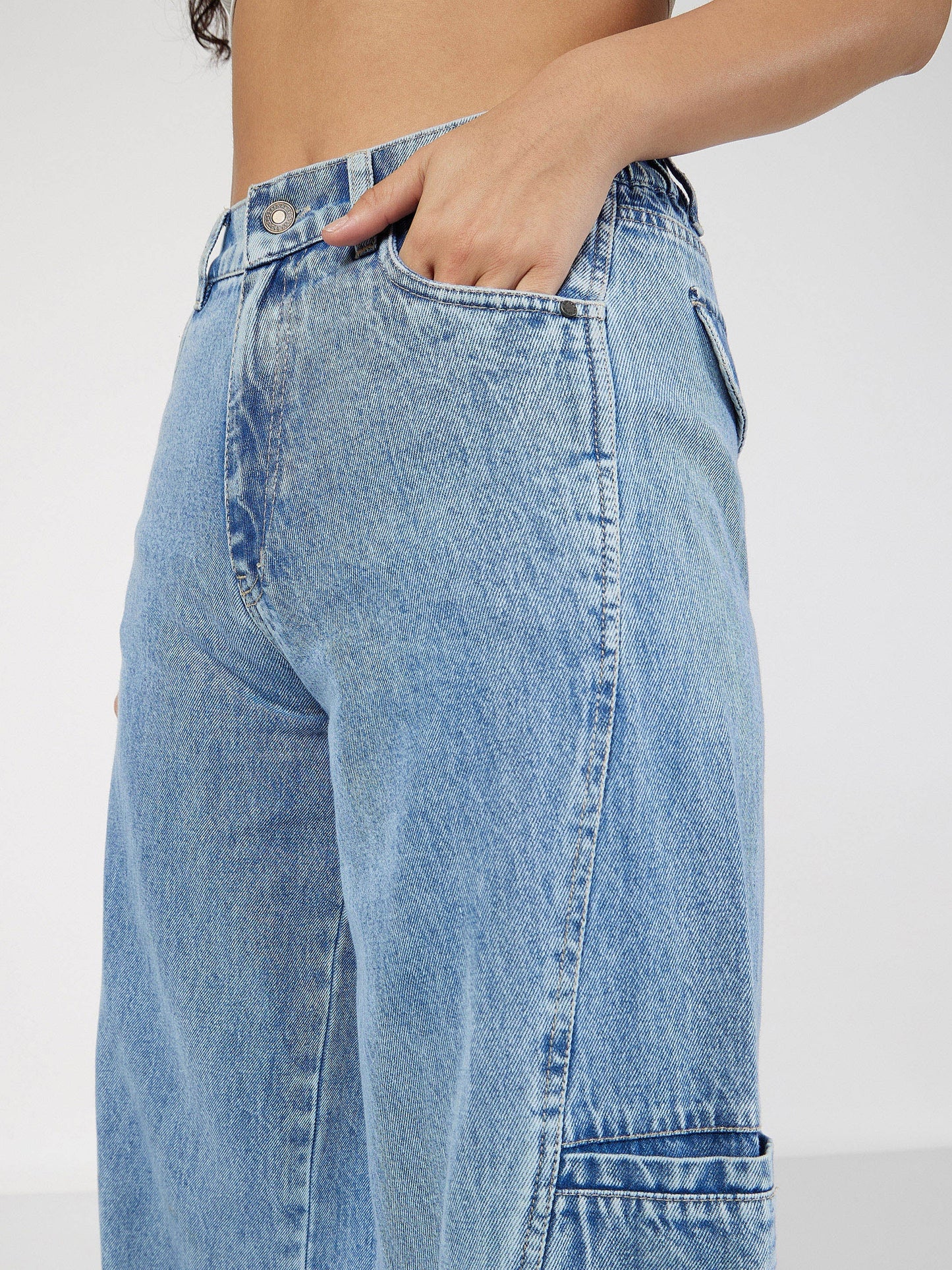 Women Blue Wide Leg Jeans