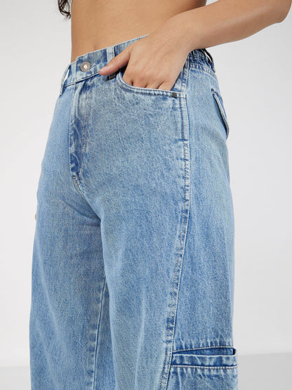 Women Blue Wide Leg Jeans