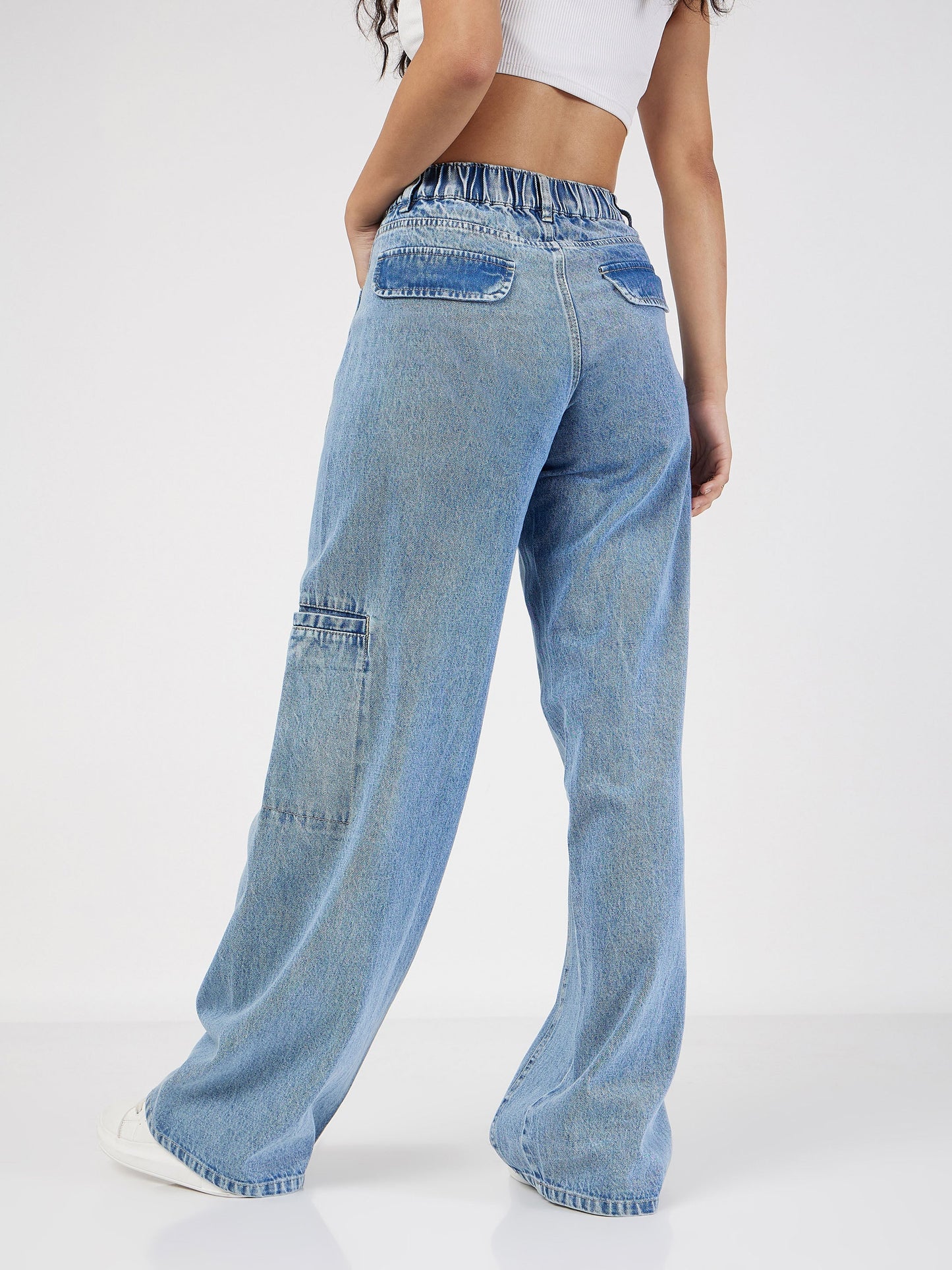 Women Blue Wide Leg Jeans