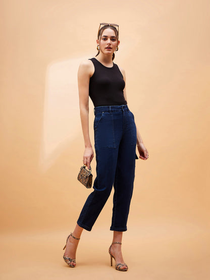 Blue Blast Multi Pockets Balloon Fit Jeans