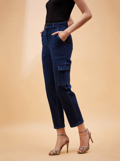 Blue Blast Multi Pockets Balloon Fit Jeans