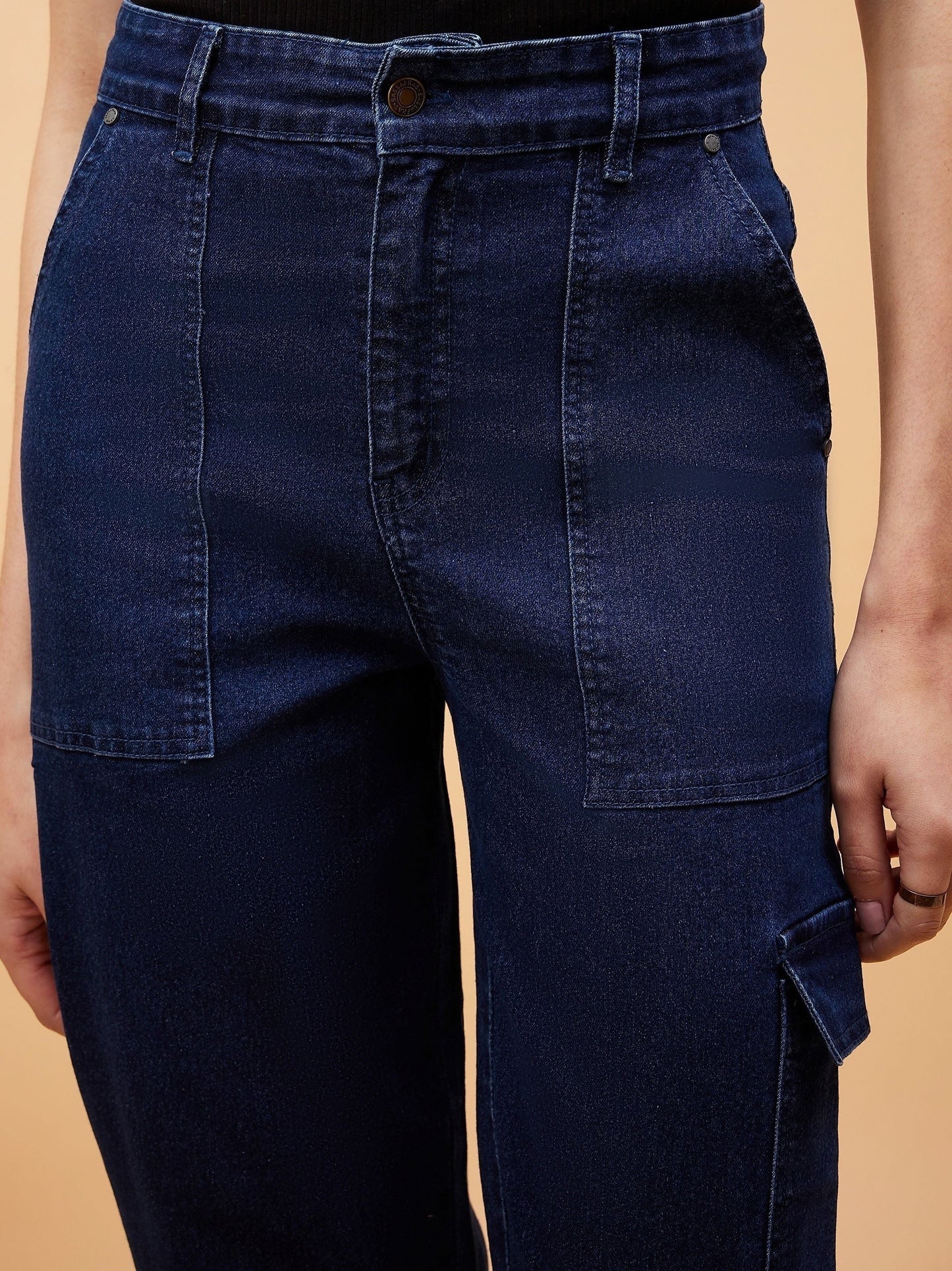 Blue Blast Multi Pockets Balloon Fit Jeans