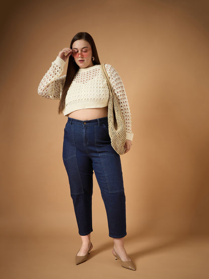 Navy Denim Balloon Fit Jeans