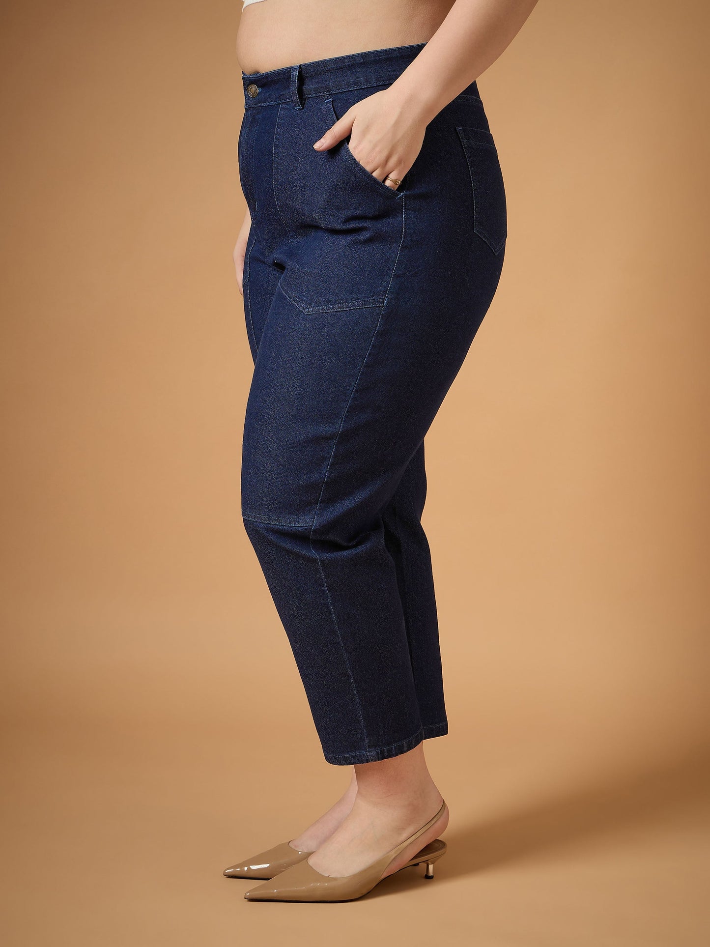 Navy Denim Balloon Fit Jeans