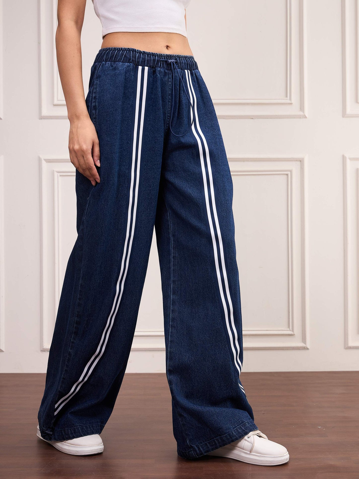 Blue Denim Front Tape Jeans