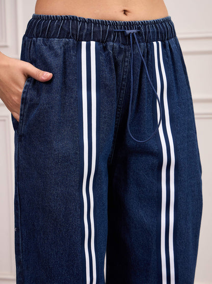 Blue Denim Front Tape Jeans