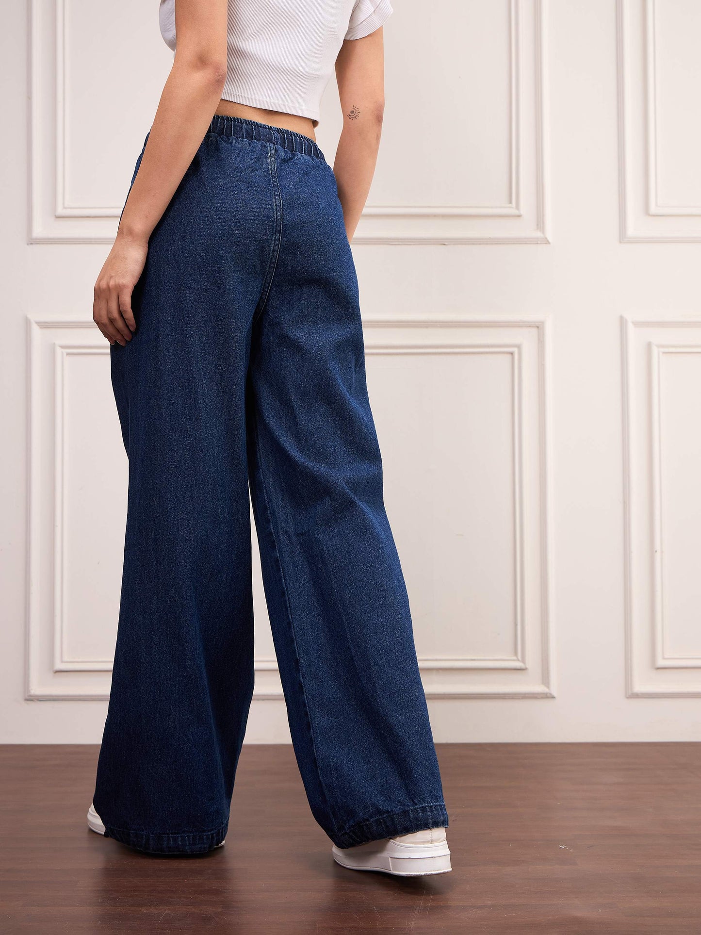 Blue Denim Front Tape Jeans