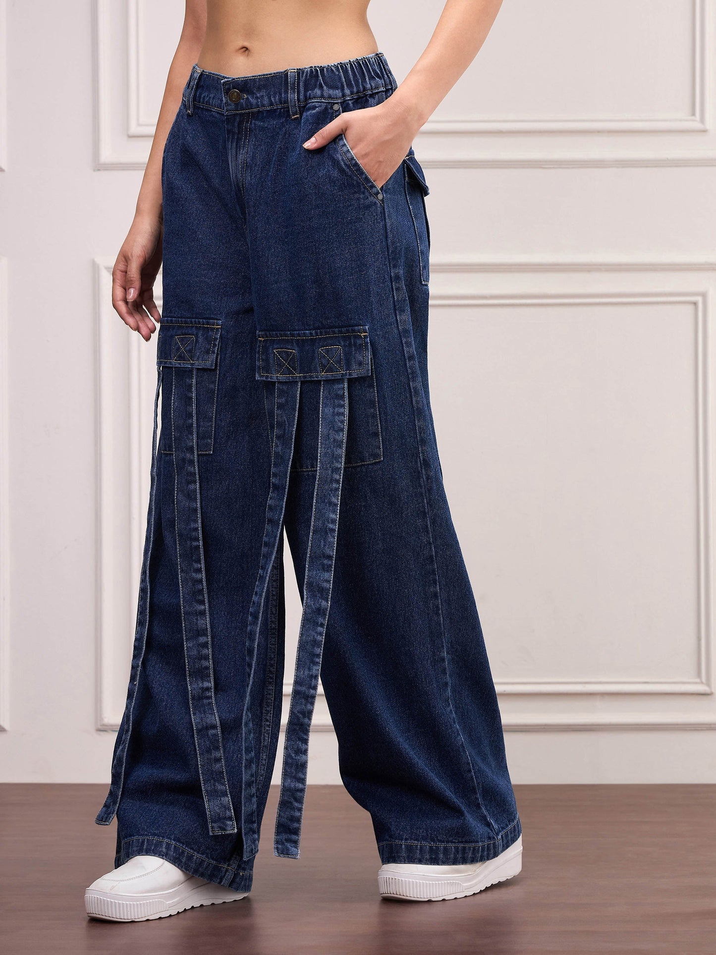 Navy Blue Front Pocket Jeans