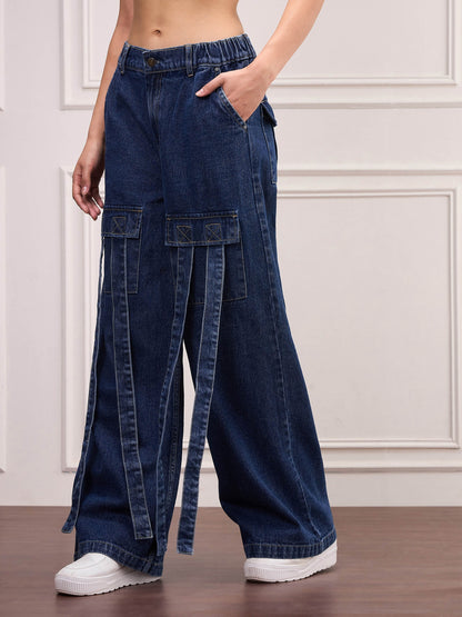 Navy Blue Front Pocket Jeans