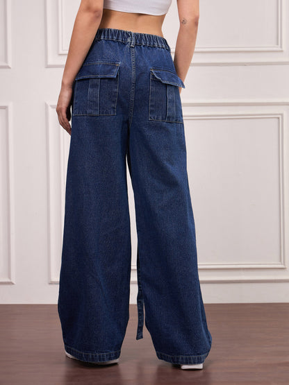 Navy Blue Front Pocket Jeans