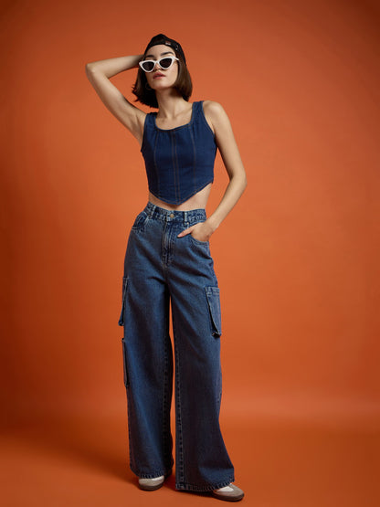Blue Box Pocket Straight Premium Jeans