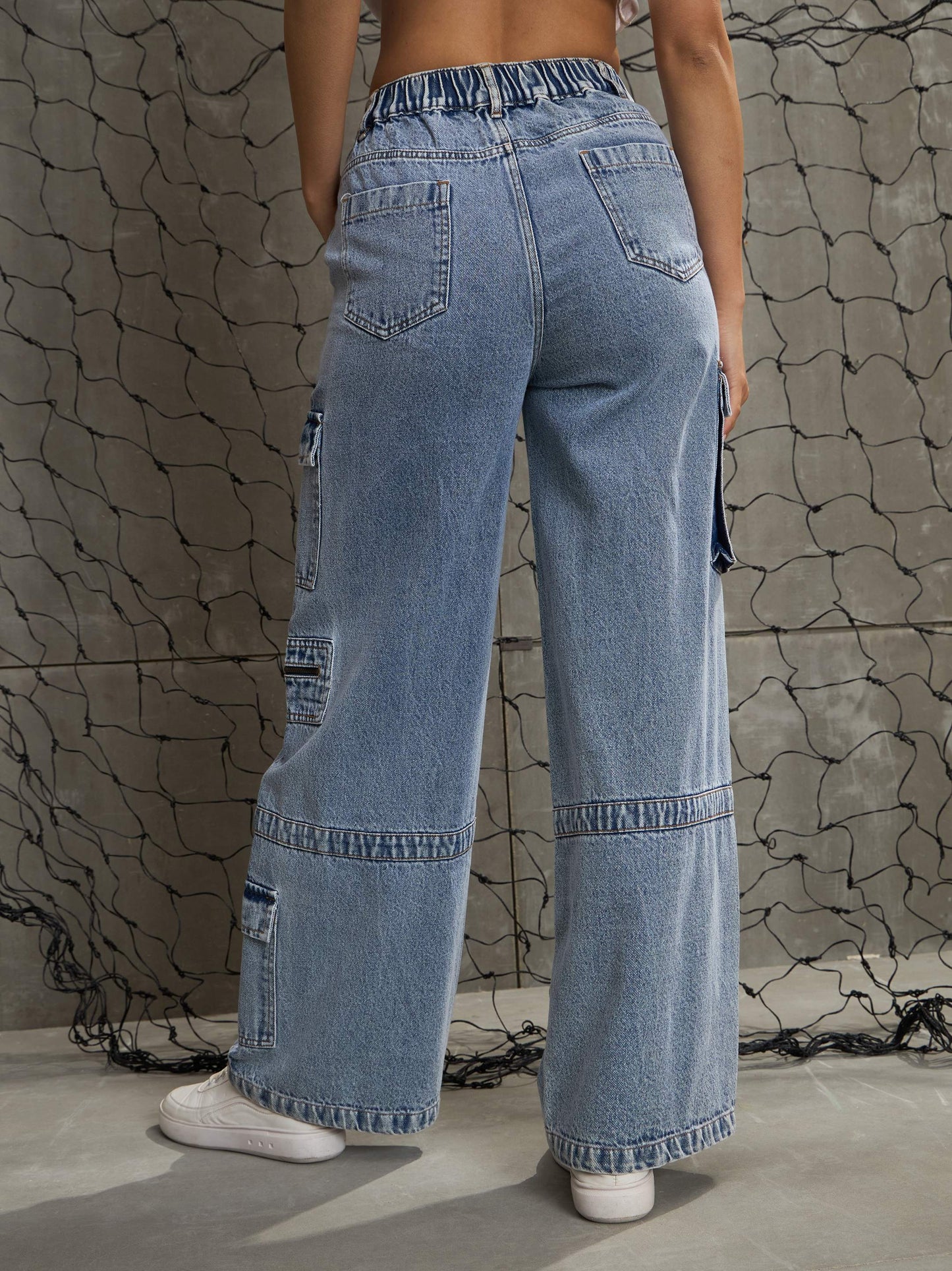 Women Ice Blue Denim Straight Fit Jeans