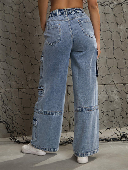 Women Ice Blue Denim Straight Fit Jeans