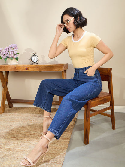 Women Dark Blue Balloon Fit Jeans