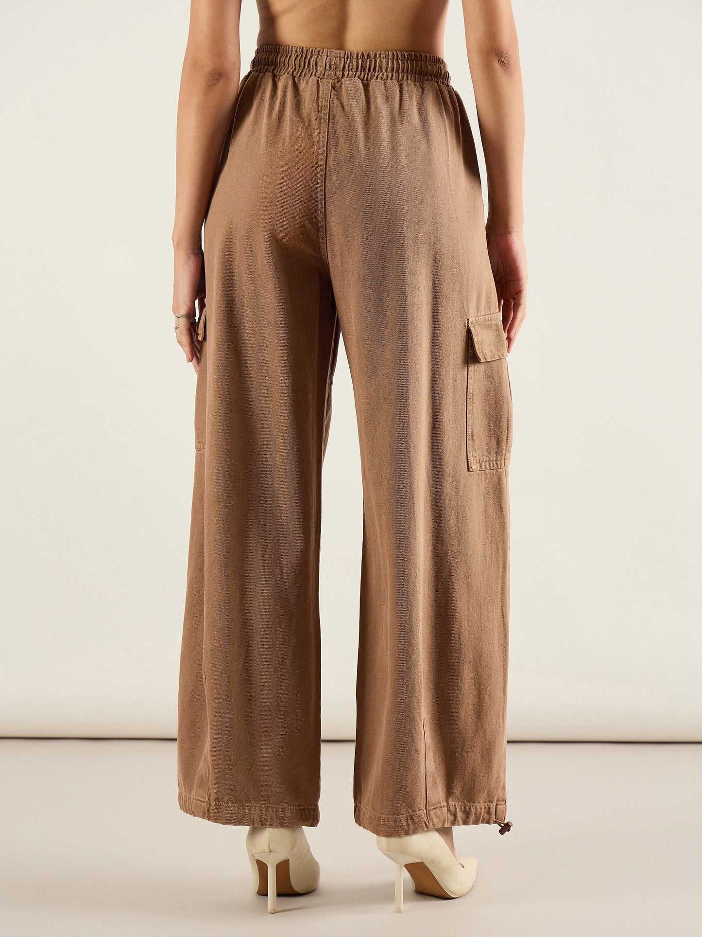 Dark Brown Baggy Fit Cargo Jeans
