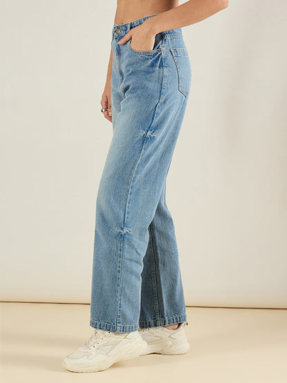 Ice Blue Straight Fit Jeans