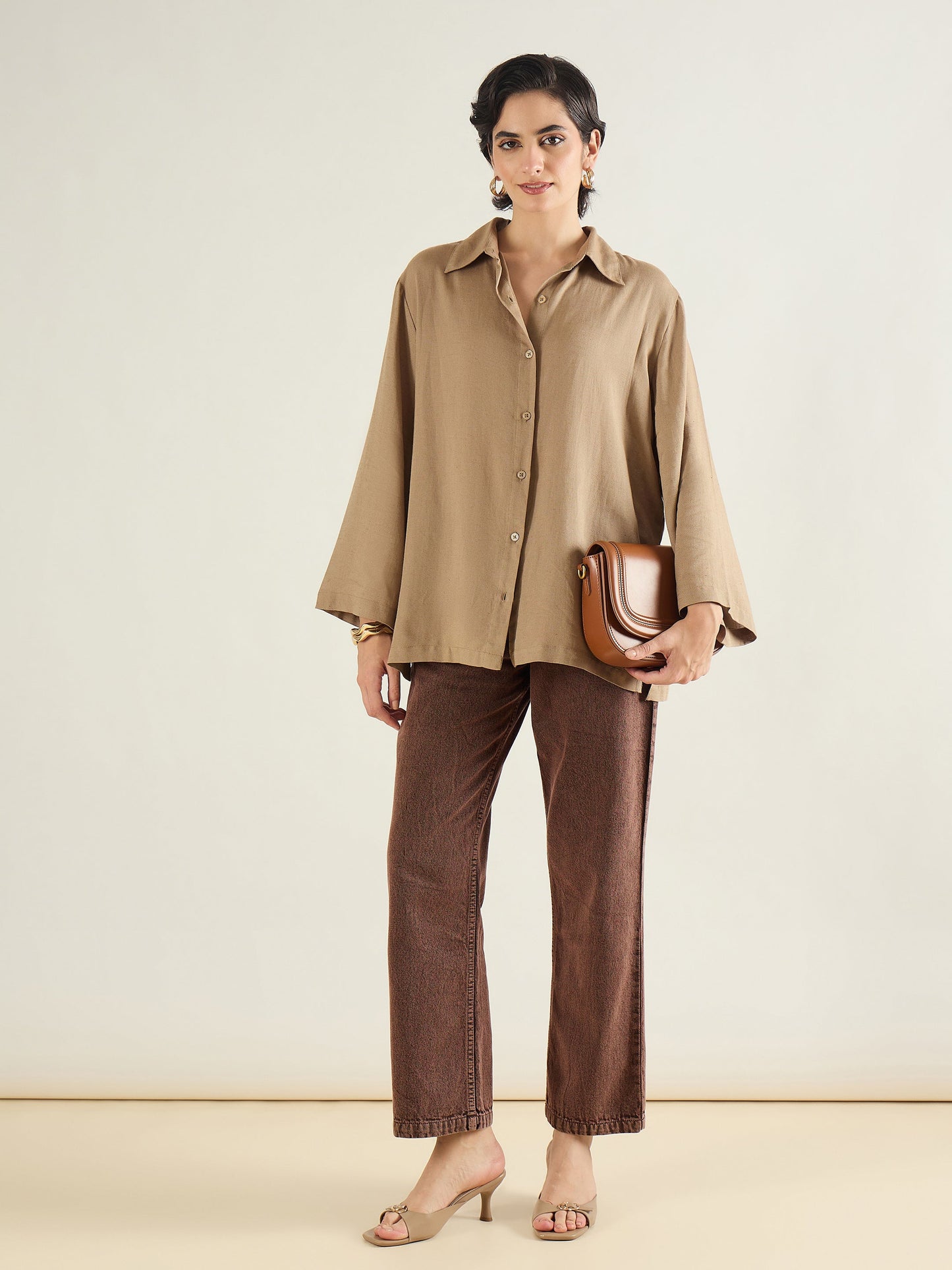 Brown Straight Fit Jeans