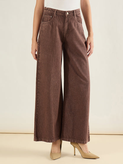 Brown Low Waist Wide Leg Baggy Jeans