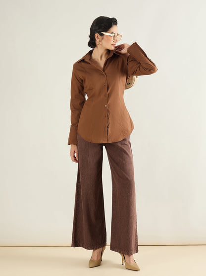 Brown Low Waist Wide Leg Baggy Jeans