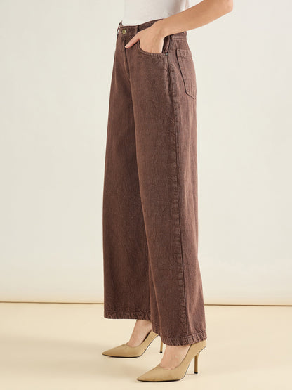 Brown Low Waist Wide Leg Baggy Jeans