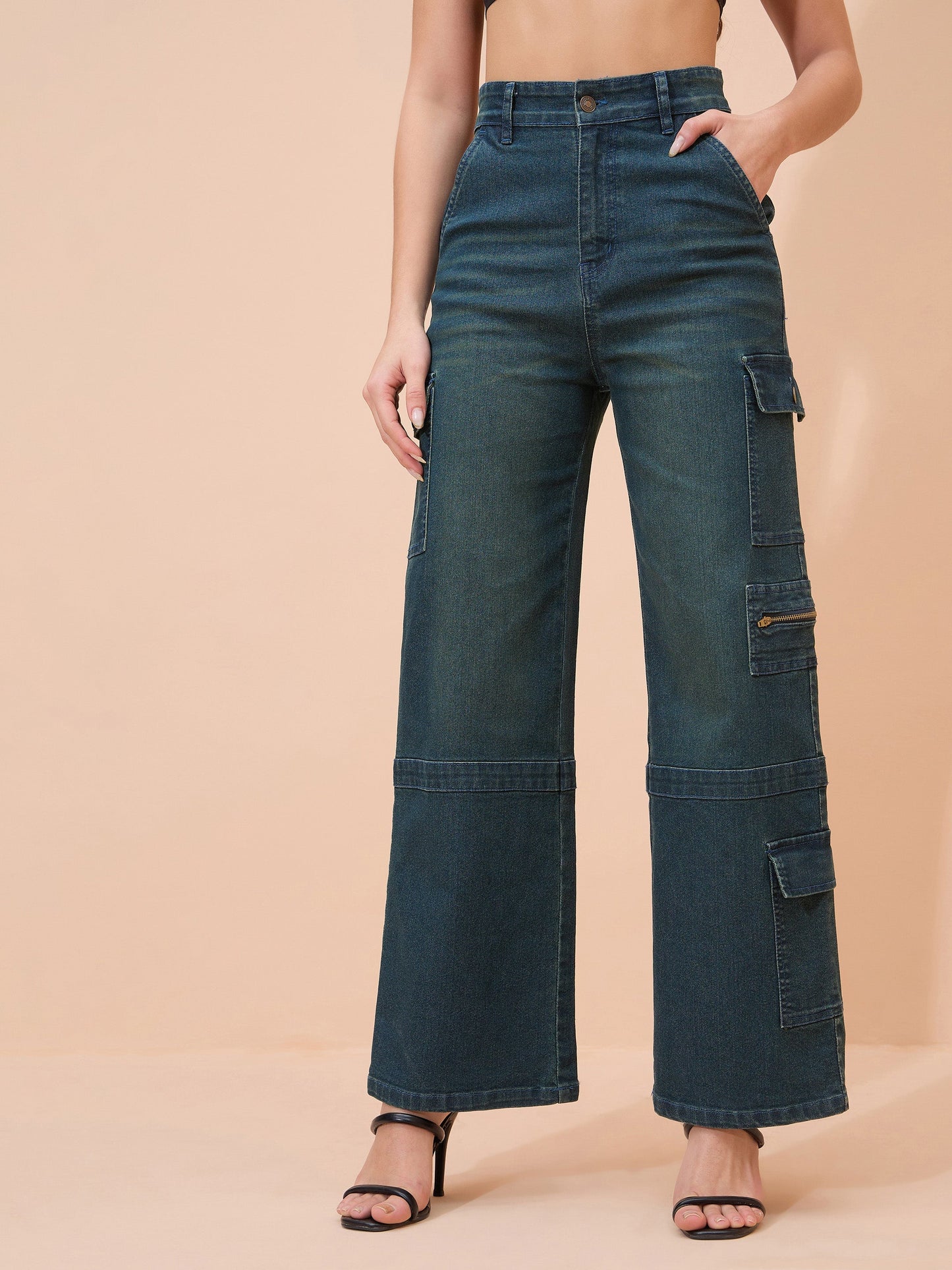 Women Blue Overdyed Denim Straight Fit Jeans