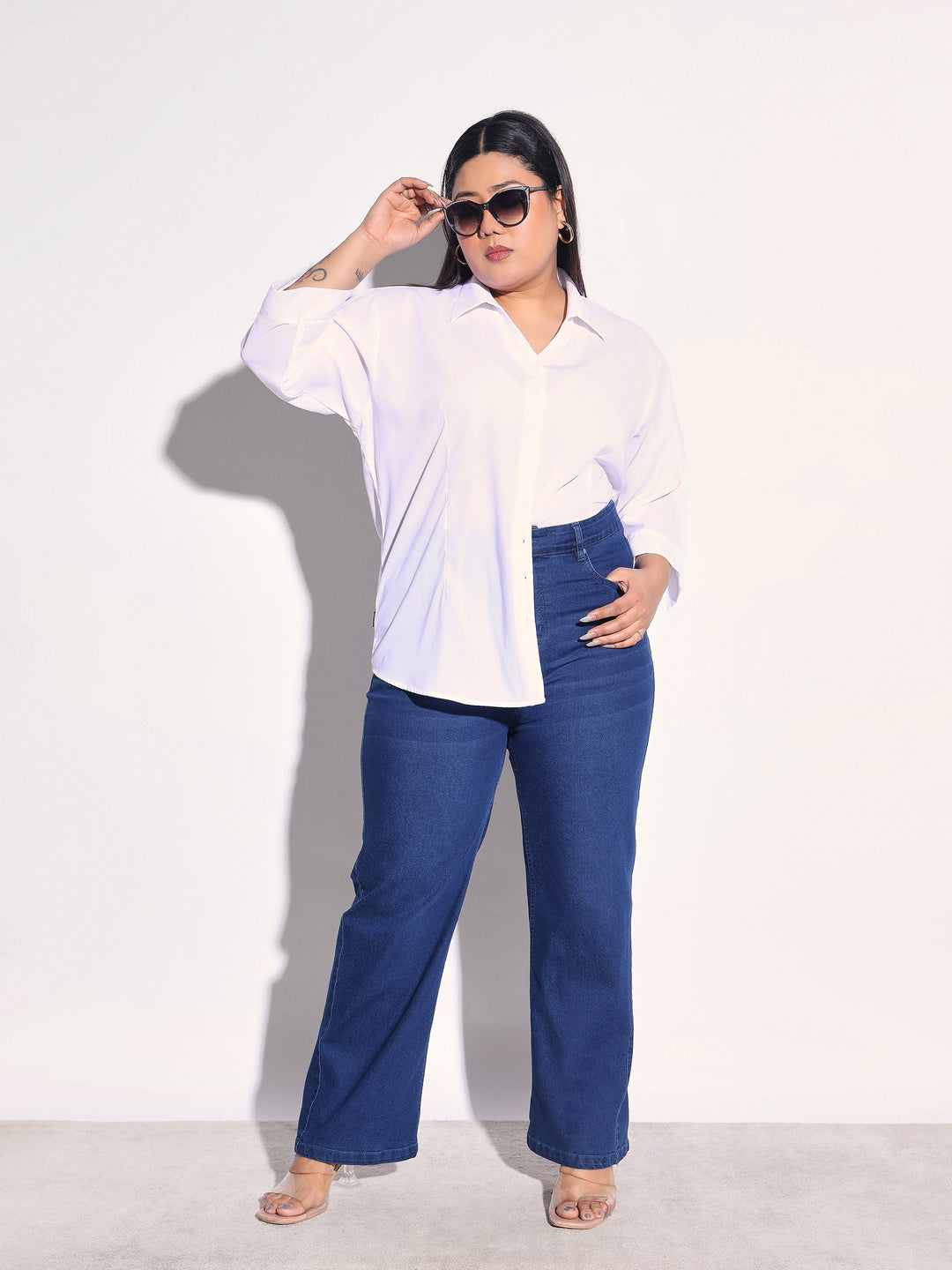 Women Navy Denim Straight Fit Jeans