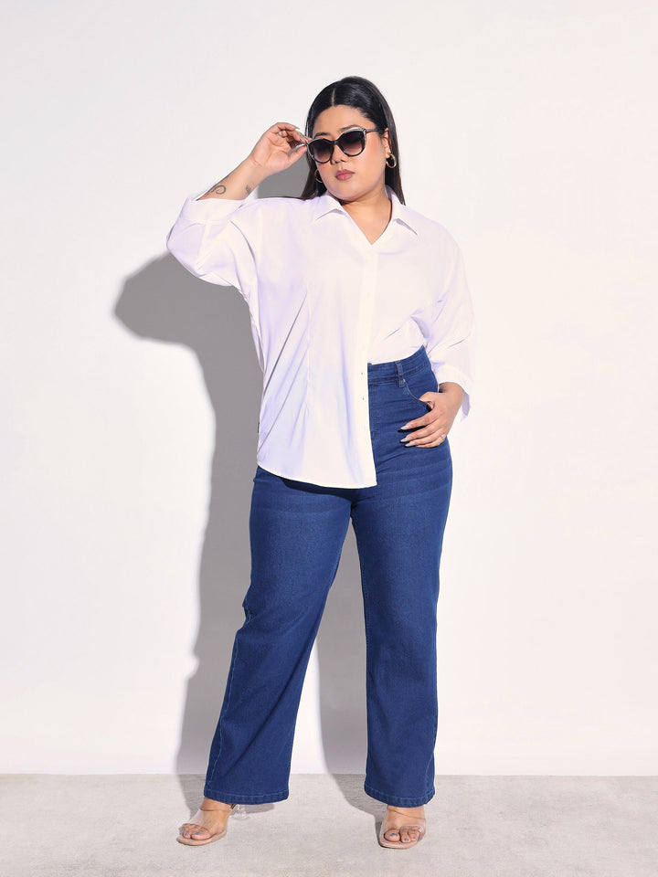 Women Navy Denim Straight Fit Jeans