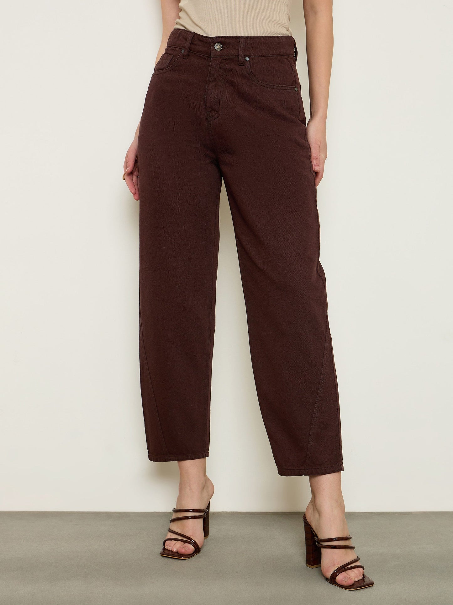 Brown Balloon Fit Jeans