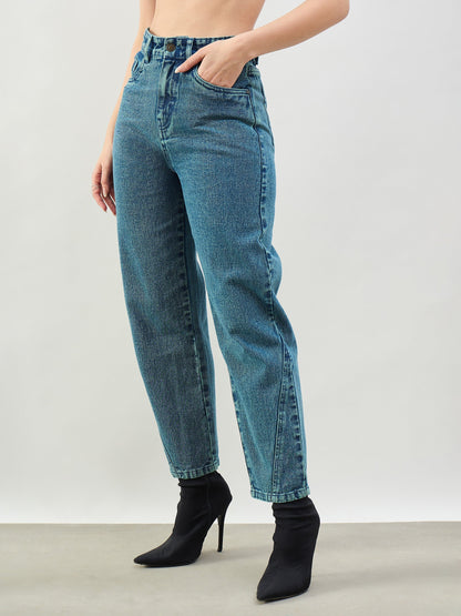 Green Wash Balloon Fit Jeans