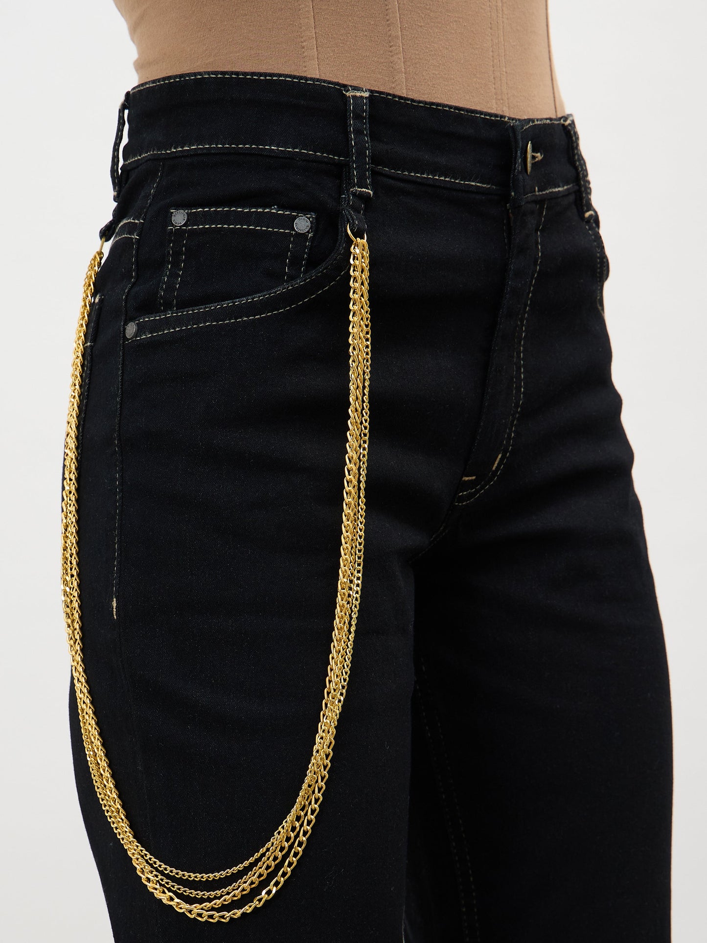 Black Whisker Washed Boot Cut Jeans