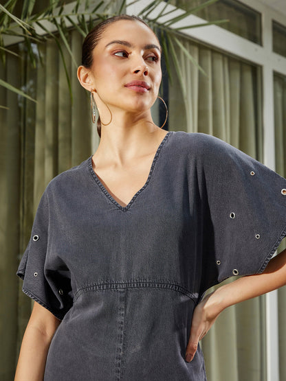 Black Wash Tencel Playsuit