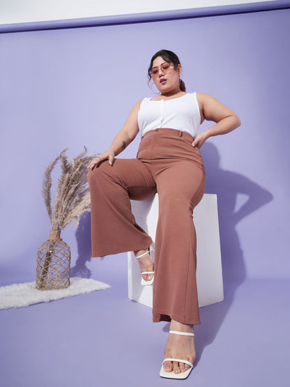 Brown Bell Bottom Trousers