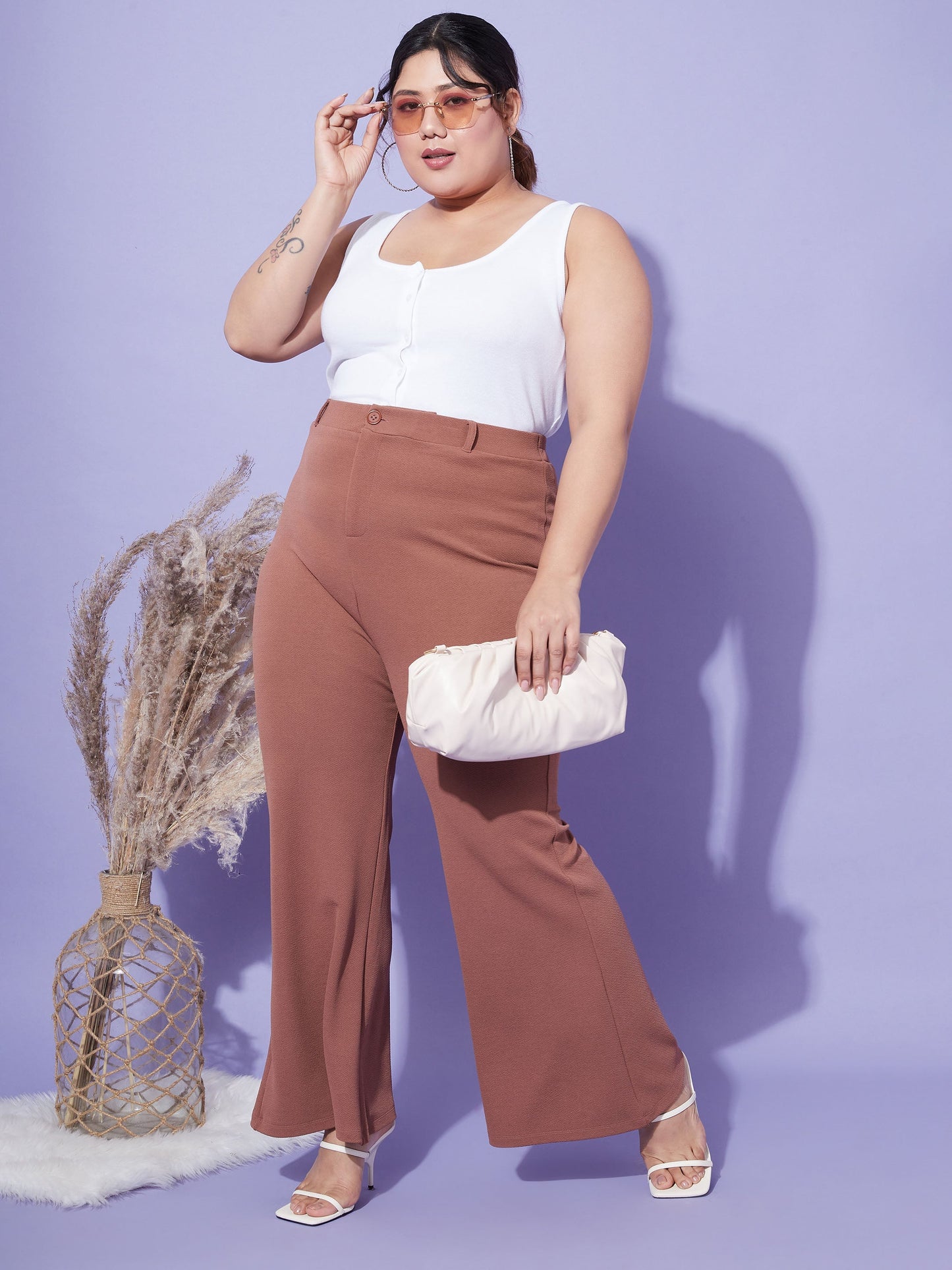 Brown Bell Bottom Trousers