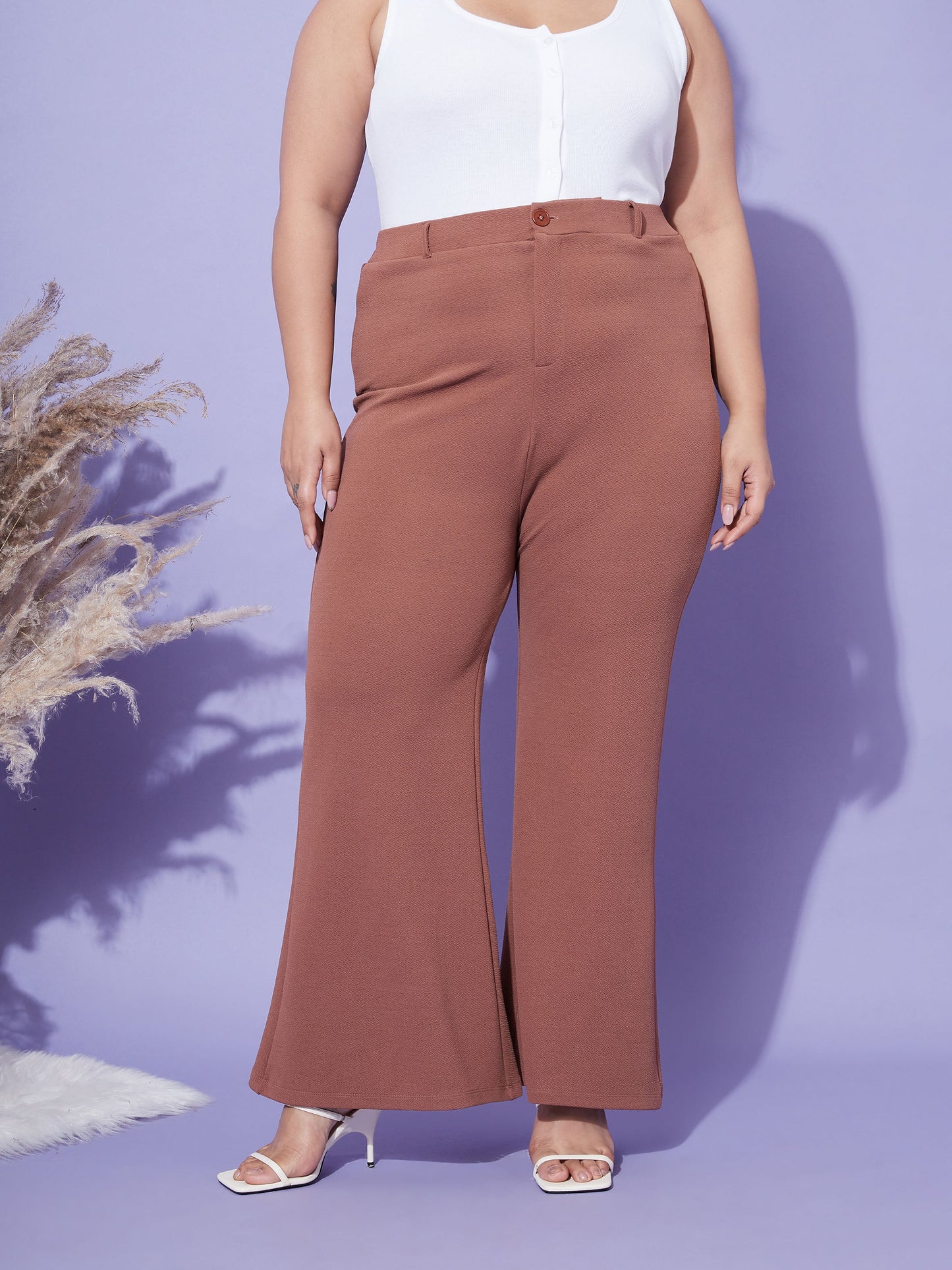 Brown Bell Bottom Trousers