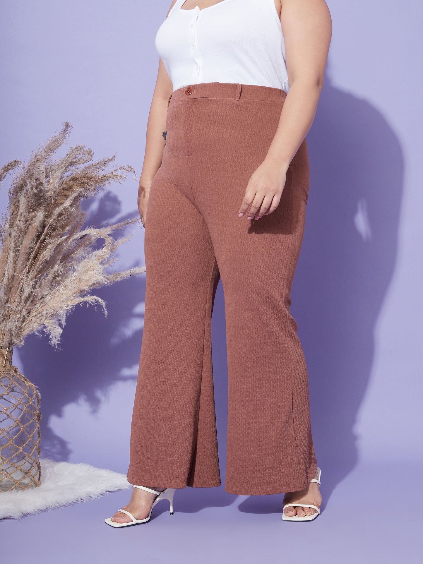 Brown Bell Bottom Trousers