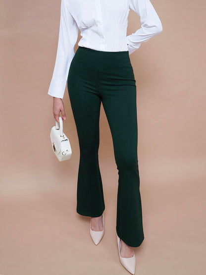 Emerald Green Bell Bottom 4-Way Stretch Pants