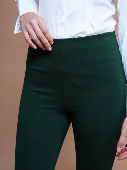 Emerald Green Bell Bottom 4-Way Stretch Pants
