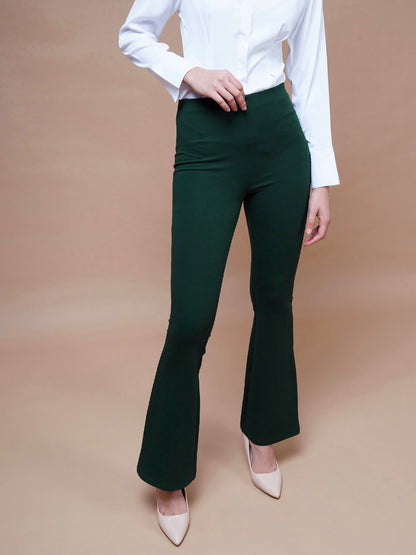 Emerald Green Bell Bottom 4-Way Stretch Pants