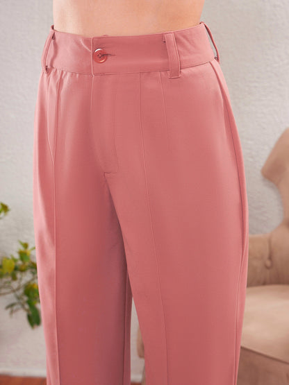 Peach Front Darted Pants