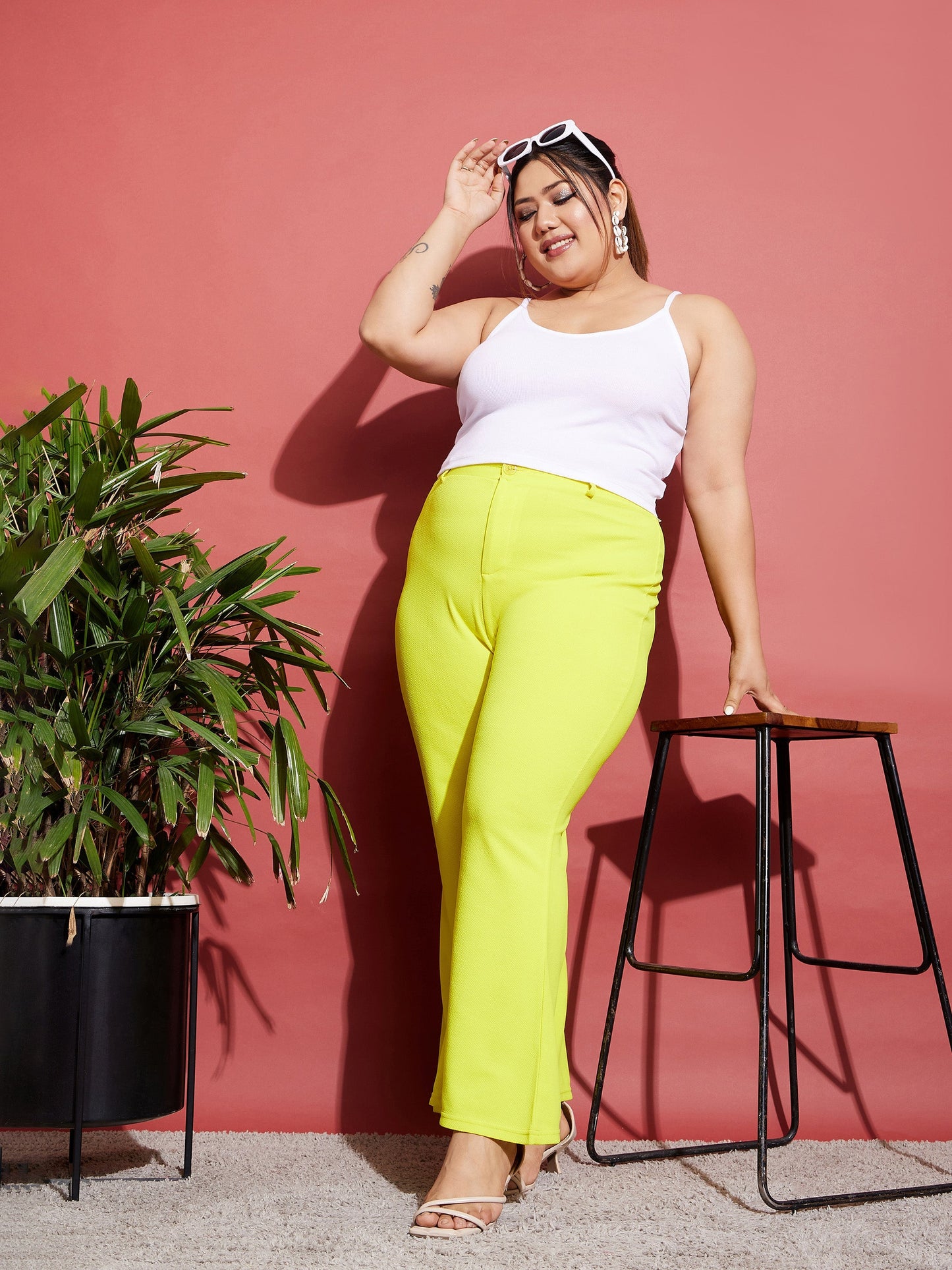Neon Yellow Bell Bottom Pants