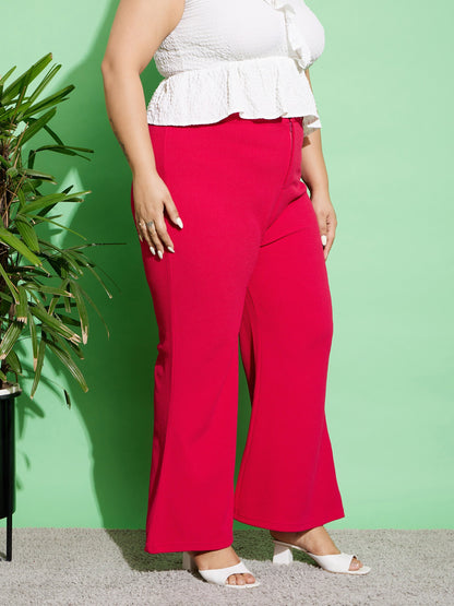 Fuchsia Bell Bottom Pants