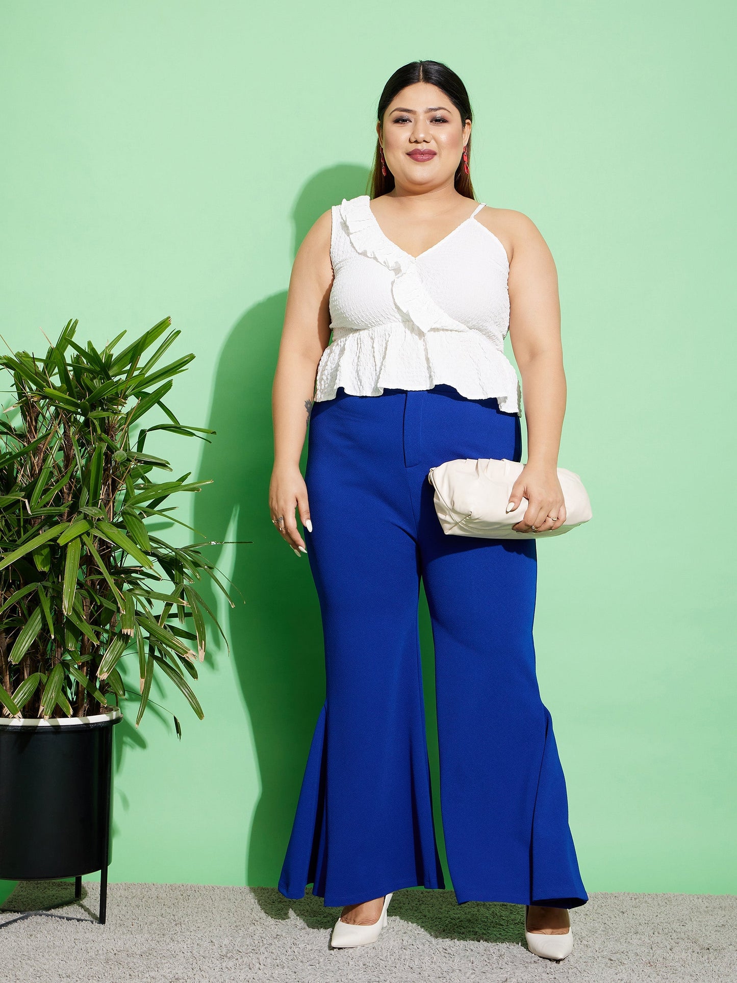 Royal Blue Kick Pleats Pants