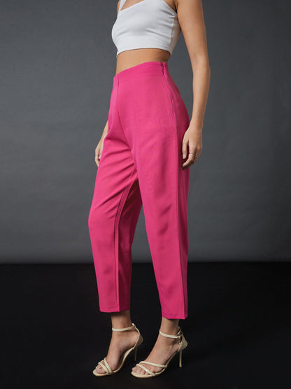 Pink Front Darted Balloon Fit Pants