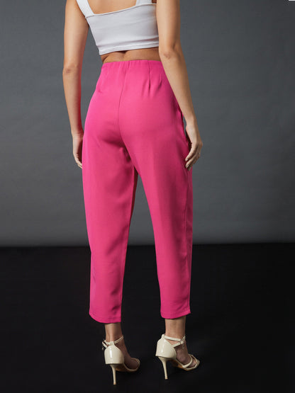 Pink Front Darted Balloon Fit Pants