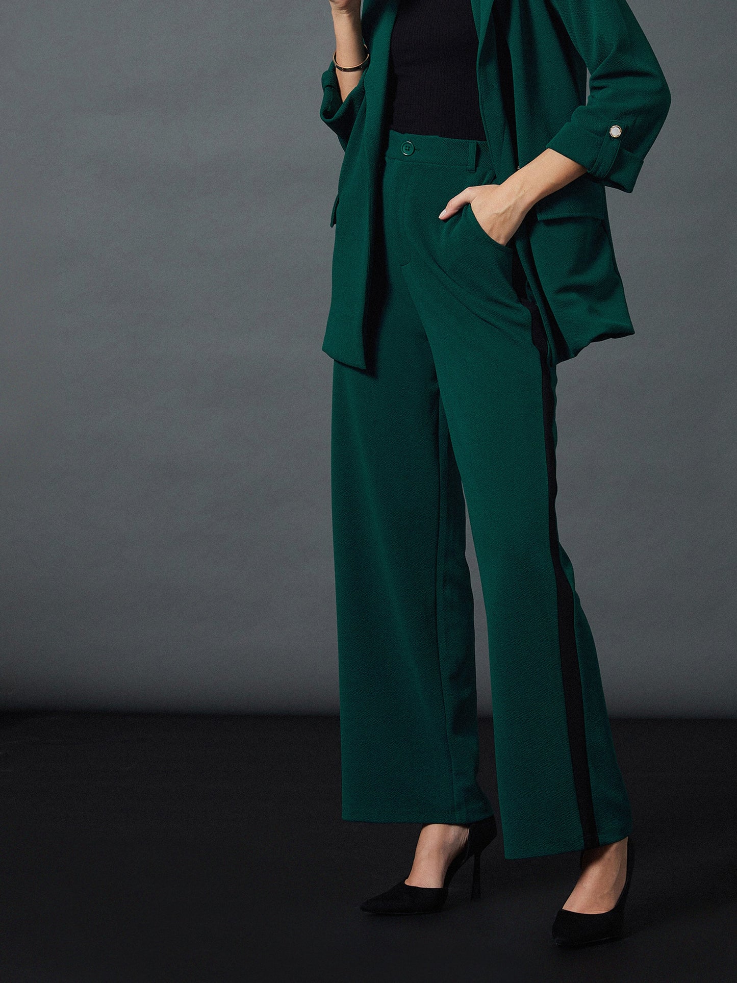 Emerald Side Tape Straight Pants